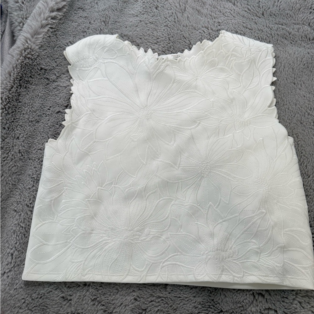 White Zara floral top Worn once
